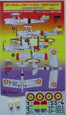Kora Model DEC72300 DH.82A Tiger Moth Spanish Service Pt.1 декали декали 1/72