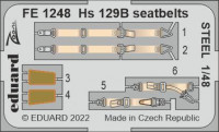 Eduard FE1248 Hs 129B seatbelts STEEL (H.2000/HAS) 1/48