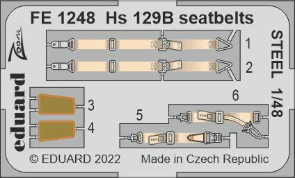 Eduard FE1248 Hs 129B seatbelts STEEL (H.2000/HAS) 1/48