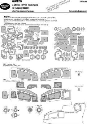 New Ware NWA-M1285 Mask Mi-24A Hind-B EXPERT (TRUMP 05828) 1/48