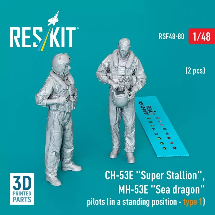 Reskit F48080 CH-53E 'Super Stallion', MH-53E pilots (2x) 1/48