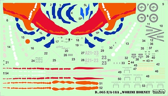 Model Maker Decals D48065 McDonnell-Douglas F/A-18A "Worimi Hornet" 1/48