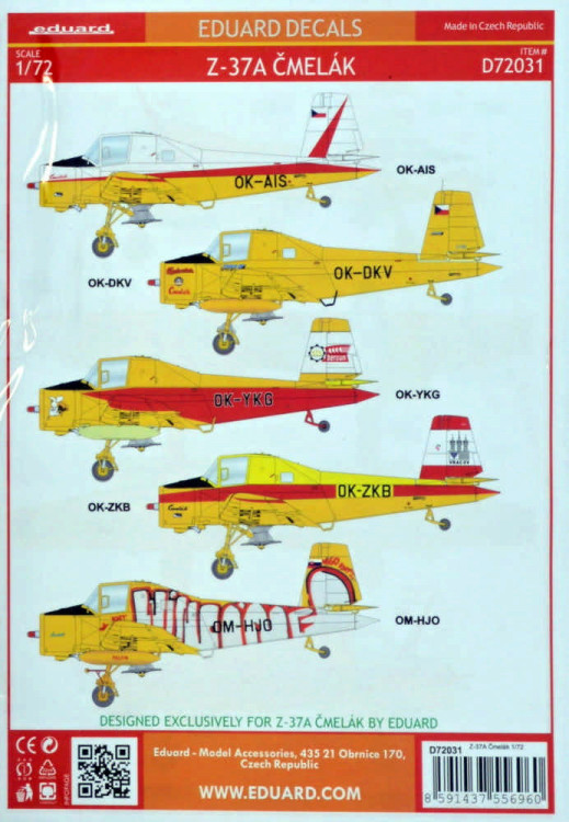 Eduard D72031 Decals Z-37A Cmelak (EDU) 1:72