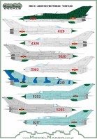 Model Maker Decals D72123 Mikoyan MiG-21 Vietnam (MiG-21PF, MiG-21PFM, MiG-21f-13, MiG-21bis and MiG-21UM) 1/72