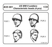 CMK B35081 US WWII soldiers - character. heads 4 pcs 1/35