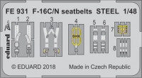 Eduard FE931 F-16C/N seatbelts STEEL 1/48