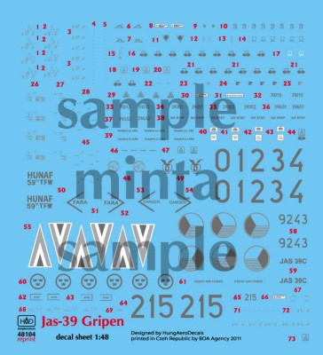 HAD 48104 Decal Gripen (Hungarian, Czech, Sweden) 1/48