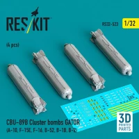Reskit 32523 CBU-89B cluster bombs GATOR (4 pcs.) 1/32