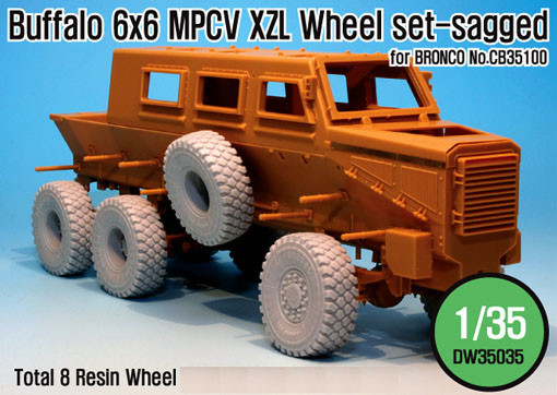 DEF Model DW35035 Buffalo 6x6 MPCV Mich. XZL Sagged Wheel set