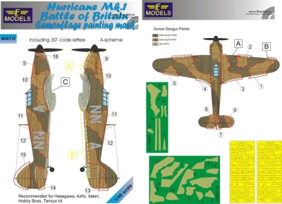 Lf Model M48119 Mask Hurricane Mk.I Battle of Britain Camo A 1/48