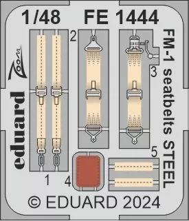 Eduard FE1444 FM-1 seatbelts STEEL (TAM) 1/48