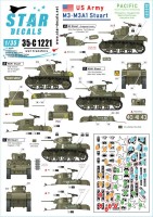 Star Decals 35-C1221 M3 and M3A1 Stuart. US Army.US Army Stuarts in the Pacific.Philippines, Bougainville, Kwajalein Atoll and Makin Atoll / Tarawa 1/35