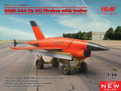 ICM 48401 ВQM-34А (Q-2C) Firebee с тележкой 1/48