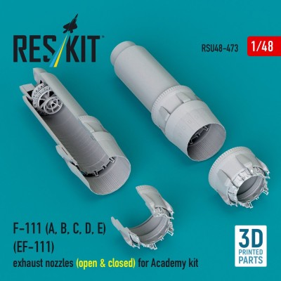 Reskit RSU48-473 F-111 (A,B,C,D,E) exh.nozzles (open &amp; closed) 1/48