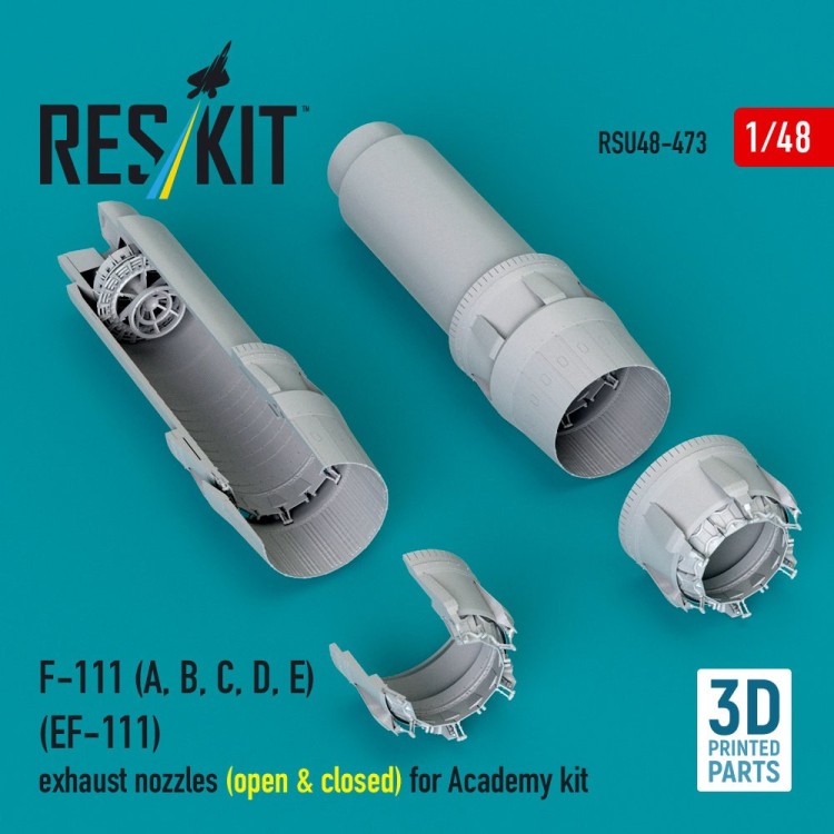 Reskit RSU48-473 F-111 (A,B,C,D,E) exh.nozzles (open & closed) 1/48