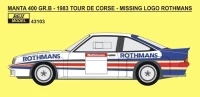 Reji Model 43103 Opel Manta 400 Rothmans logo 1983 1/43