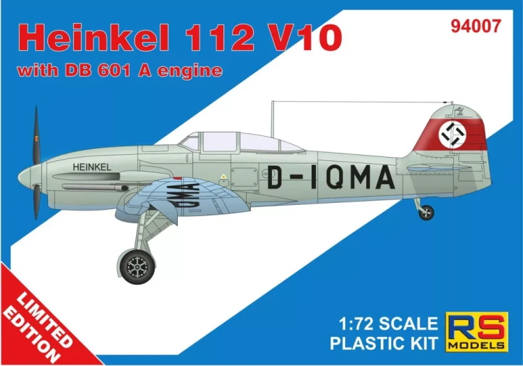 Rs Model 94007 Heinkel 112 V10 w/ DB 601A engine (3x camo) 1/72