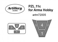 Fly model M7205 Masks for PZL.11c (ARMA HOBBY) 1/72