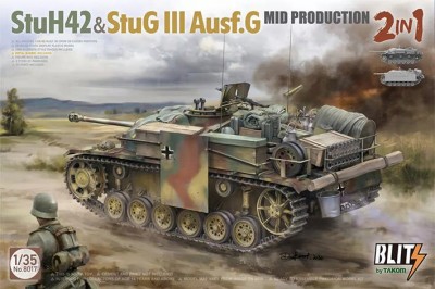 Takom 8017 Немецкая САУ StuH42&amp;StuG III Ausf.G средняя 2 в 1 1/35