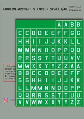 Print Scale M48001 Mask Modern Aircraft Stencils 1/48