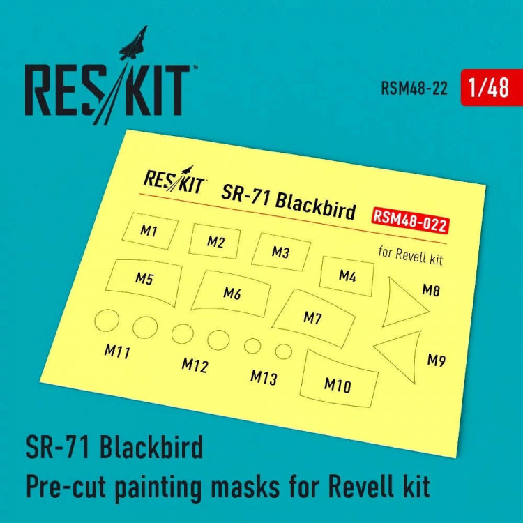 Reskit RSM48-0022 SR-71 Blackbird Pre-cut painting masks (REV) 1/48
