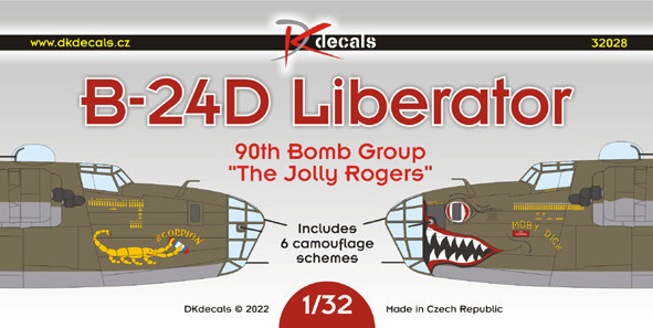 Dk Decals 32028 B-24D Liberator 'The Jolly Rogers' (6x camo) 1/32