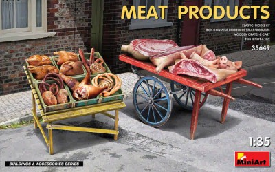 Miniart 35649 Meat Products (wooden crates &amp; cart) 1/35