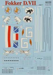 Print Scale 48-026 Fokker D VII Part 2 The complete set 3 leaf 1/48