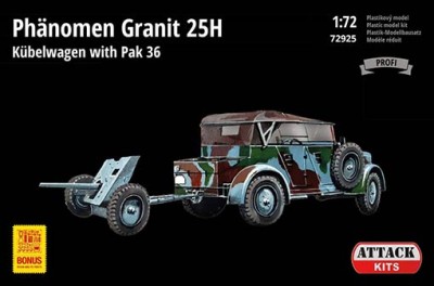 Attack Hobby 72925 Ph.Granit 25H Kubelwagen w/ Pak 36 (incl.PE) 1/72