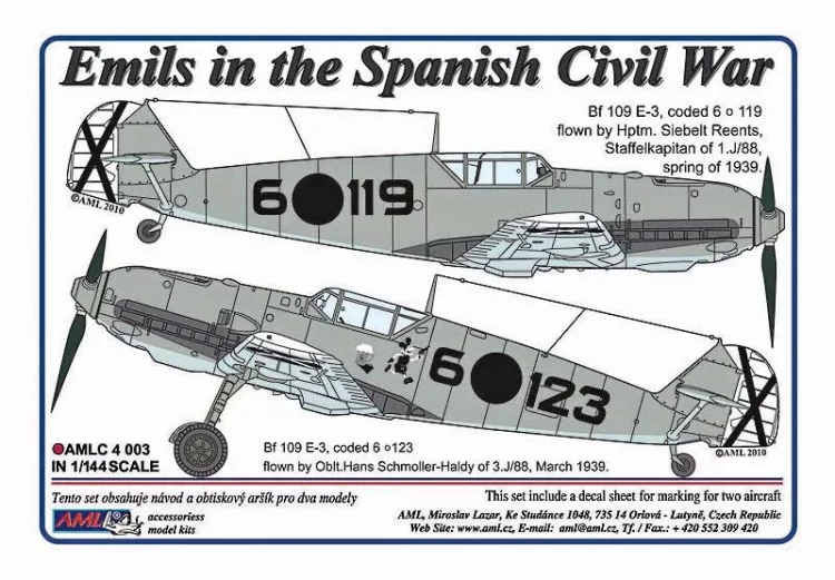 AML AMLC144003 Decals Emils in the Spanish Civil War 1/144