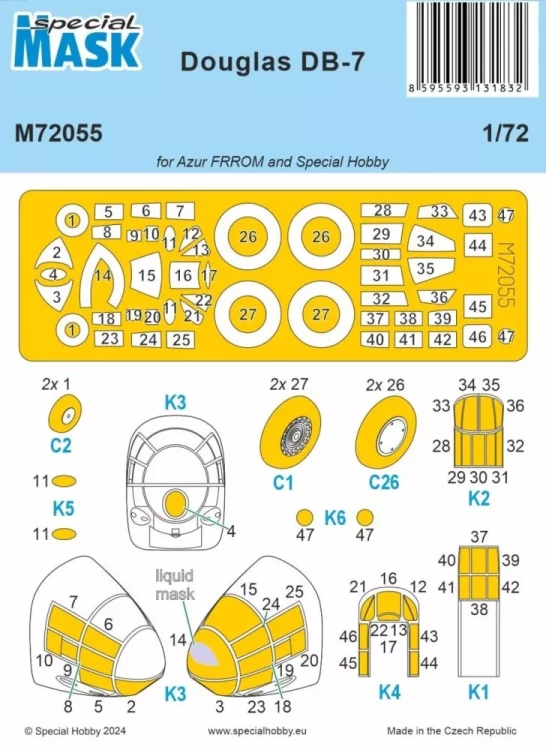 Special Hobby M72055 Mask for Douglas DB-7 (SP.HOBBY) 1/72