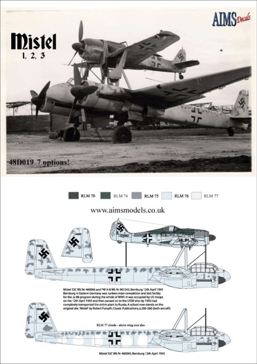 Aims AIMS48D019 Mistel 1 2 3 1/48