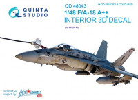 Quinta studio QD48043 F/A-18A++ (for Kinetic kit) 3D декаль интерьера кабины 1/48