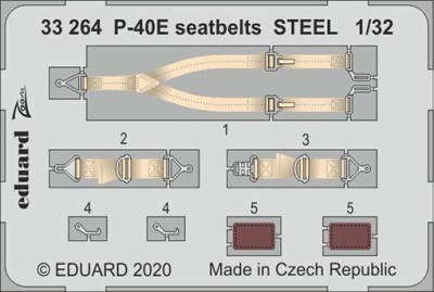 Eduard 33264 1/32 P-40E seatbelts STEEL (TRUMP)