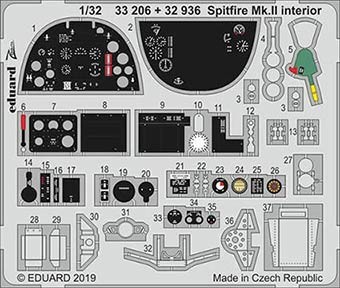 Eduard 33206 1/32 Spitfire Mk.II interior (REV)