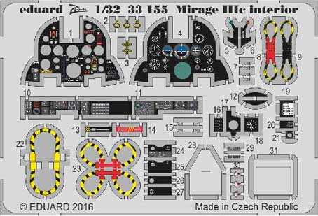 Eduard 33155 Mirage IIIc interior 1/32