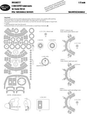 New Ware NWA-M0777 1/72 Mask C-130H EXPERT (ZVEZDA 7321)