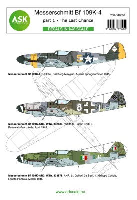 Art Scale 200-D48057 Messerschmitt Bf-109K-4 part 1 &quot;The last chance&quot;, captured birds 1/48