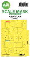 Art Scale 200-M48071 Boeing/Hughes AH-64D Apache wheels and canopy frame paint masks (inside and outside) 1/48