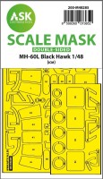 Art Scale 200-M48285 Sikorsky MH-60L Black Hawk wheels and canopy frame paint mask (inside and outside) 1/48
