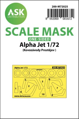Art Scale 200-M72025 Alpha Jet Kabuki wheels and canopy frame paint mask (outside only) 1/72