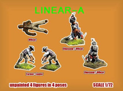 Linear-A 004-S Waterloo After The Battle Set 1 French Disaster Mini Set With 4 Figures 1/72