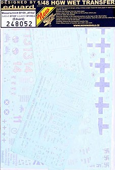 HGW 248052 Decals+stencils Me Bf 109F-G2 'Africa' (EDU) 1/48