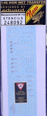 HGW 248092 STENCILS Messerschmitt Bf 110 1/48