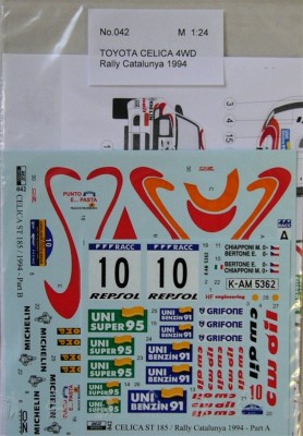 Reji Model 042 Toyota Celica ST 185 Rally Catalunya 1994 1/24