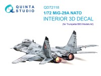 Quinta studio QD72118 МиГ-29A (NATO) (Trumpeter/IBG Models) 3D Декаль интерьера кабины 1/72