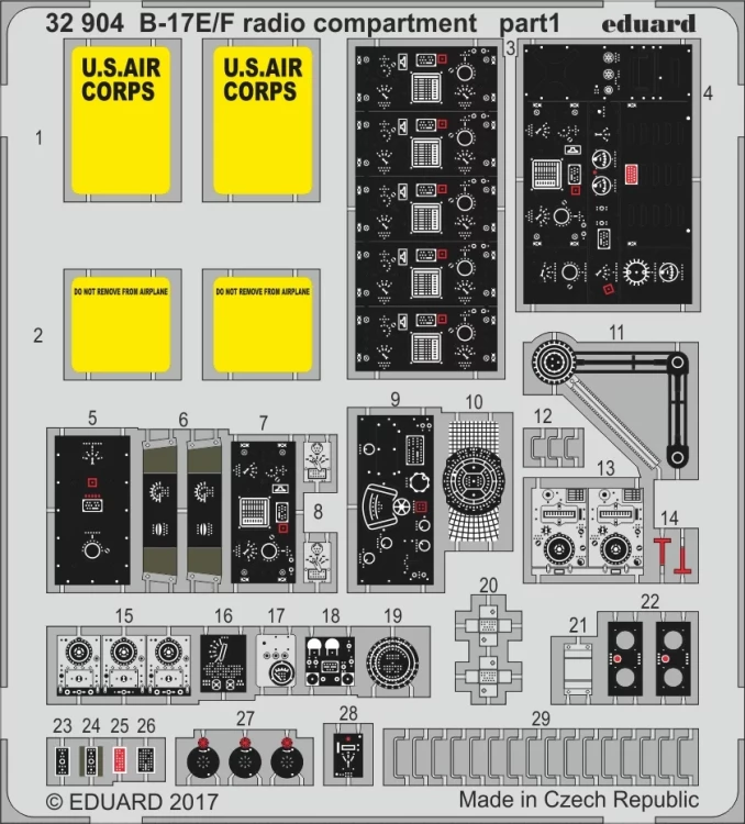 Eduard 32904 SET B-17E/F radio compartment (HKM) 1/32