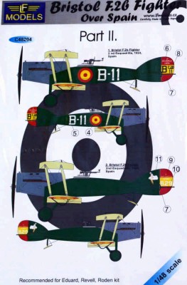 Lf Model C48204 Bristol F.2b Fighter over Spain Part 2 декали 1/48