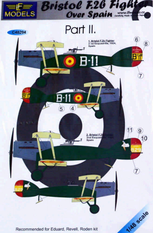 Lf Model C48204 Bristol F.2b Fighter over Spain Part 2 декали 1/48