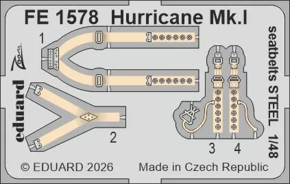 Eduard FE1578 Hurricane Mk.I seatbelts STEEL (ARMA H.) 1/48